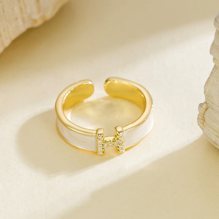 Wholesale diamond-encrusted H-shaped open rings