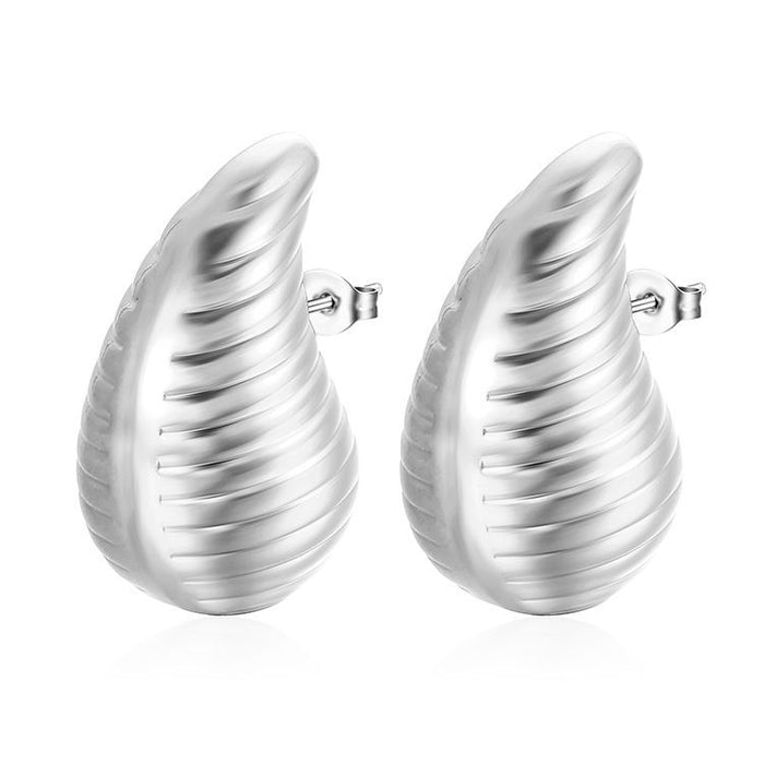 Stainless Steel Water Drop Hollow Earrings 18K Electroplating Geometric Women's Earrings