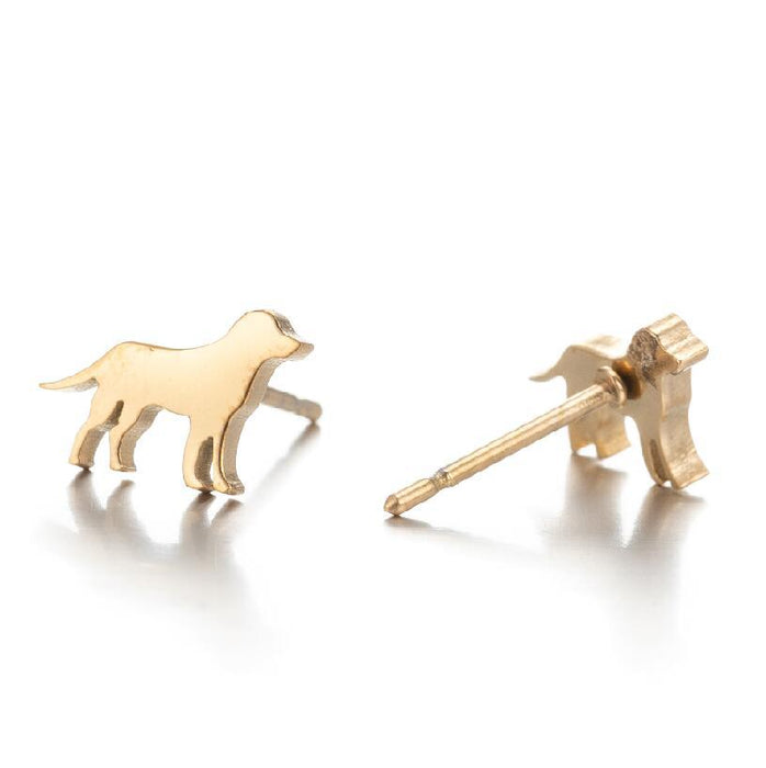 Pet Dog Stainless Steel Stud Earrings - Cute and Unique Animal Jewelry