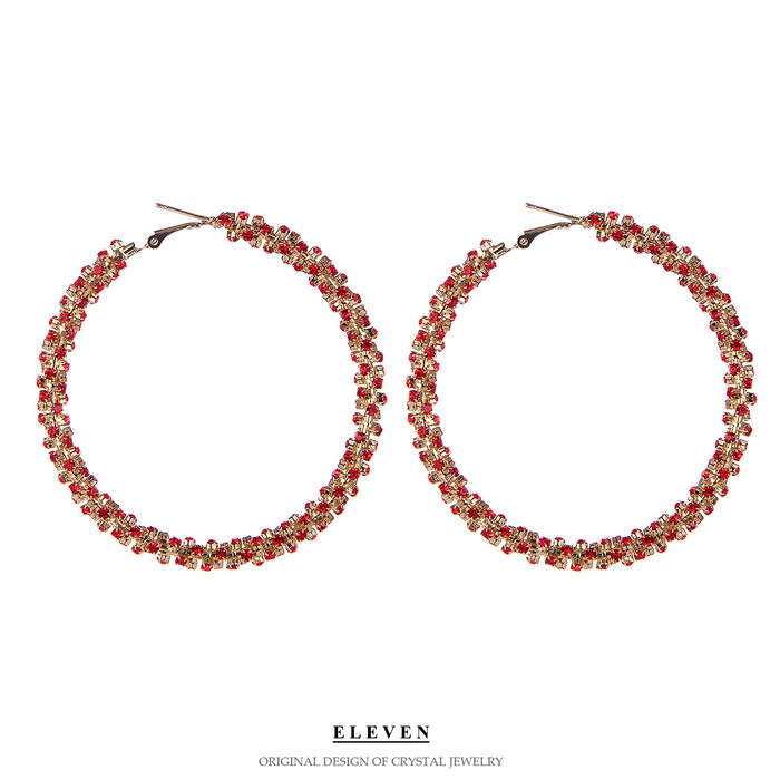 Classic Rhinestone Hoop Earrings - High-Quality Simple Jewelry for Women