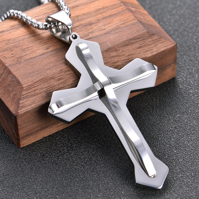 Stainless steel cross necklace wholesale - wallojewerly 