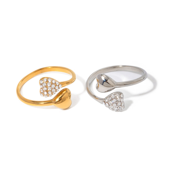 Minimalist 18K Gold Plated Stainless Steel Ring with Hollow Patterns