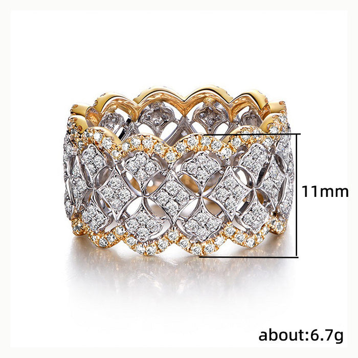Lace Honeycomb Crown Gemstone Ring