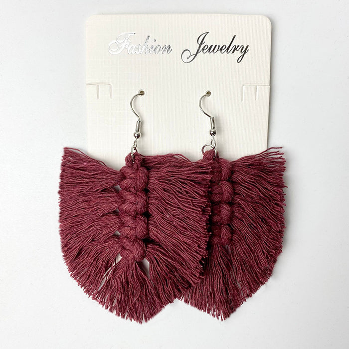 Handwoven Bohemian Tassel Earrings for Simple Ethnic Style