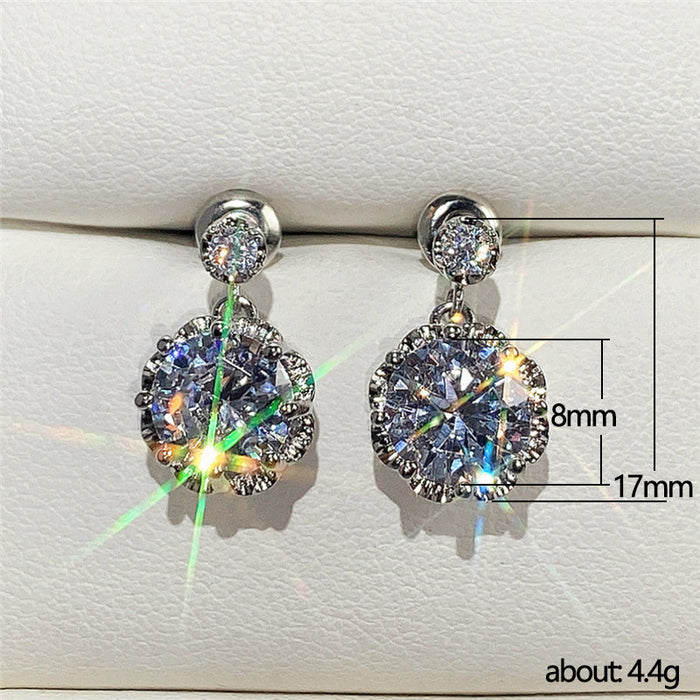 Pendientes de circonitas y diamantes