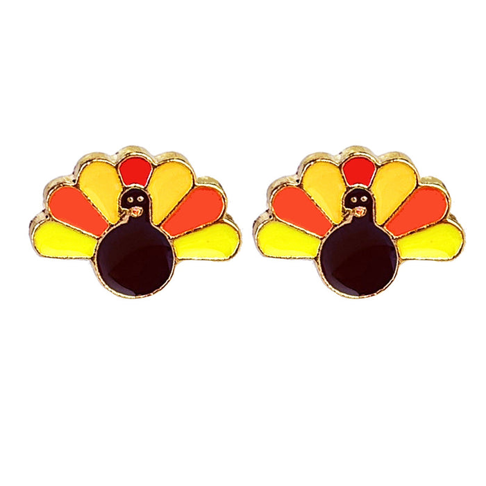 Thanksgiving Autumn Earrings with Fox, Football, Turkey, and Pumpkin Designs