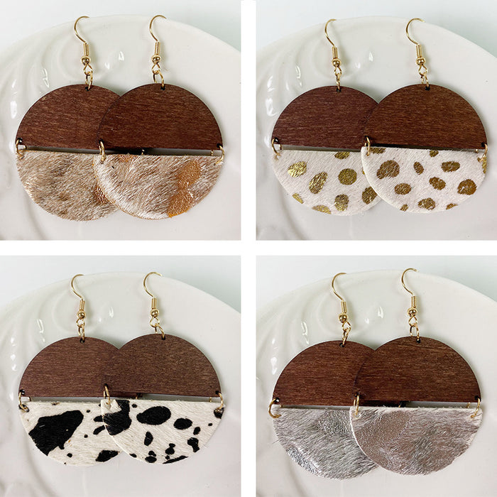 Round wooden earrings