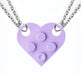 Alloy Building Block Style Heart Necklace - wallojewerly 