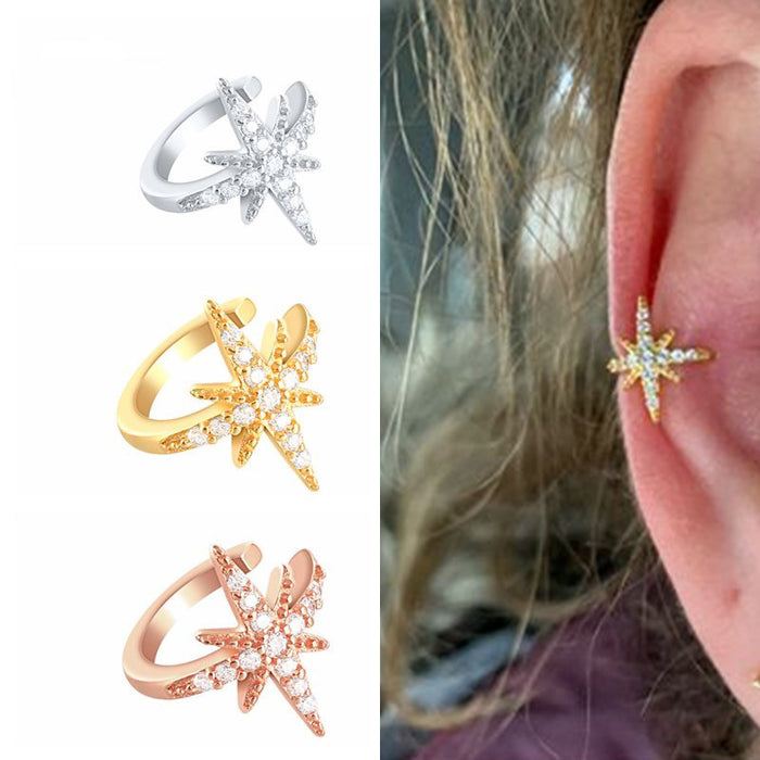 Eight-pointed star ear clip creative sweet cool style ear clip