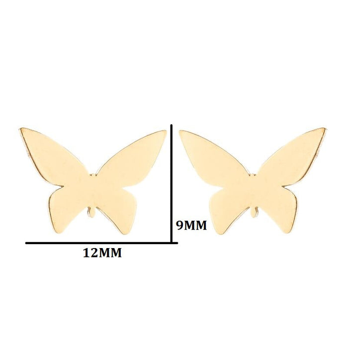 Butterfly earrings, double stainless steel female models small fresh hollow Korean style wings Yiwu small commodity wholesale