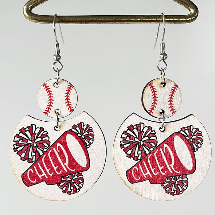 Wooden cheerleader earrings