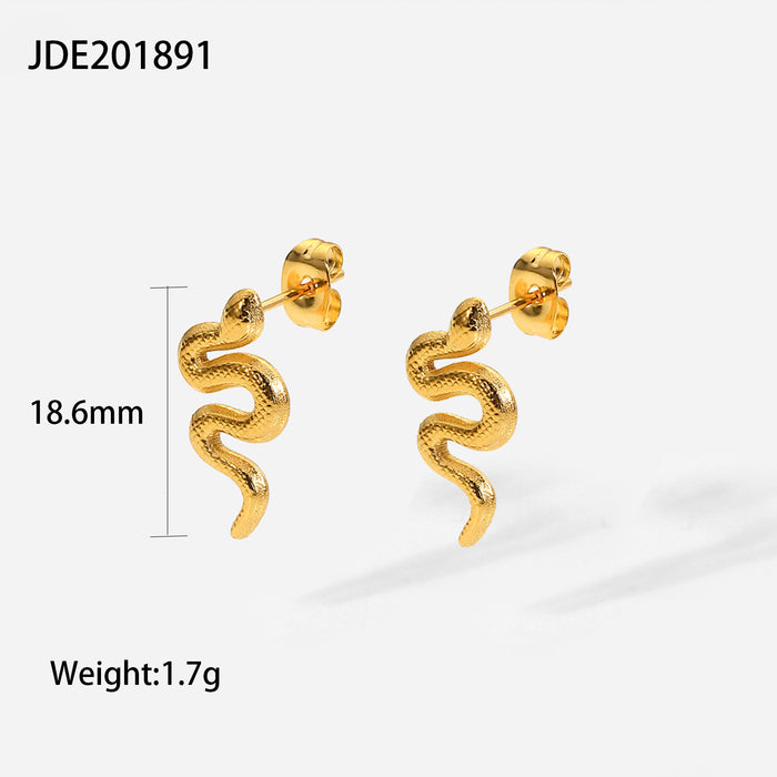 18K Gold Plated Titanium Steel Heart Drop Earrings - High Polished Unique Jewelry