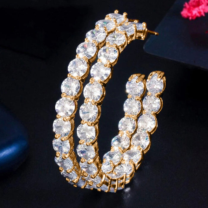 Celebrity-style C-shaped earrings, exaggerated earrings