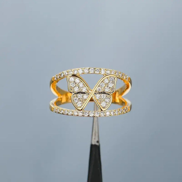 Anillo de mariposa con personalidad de estilo coreano hueco