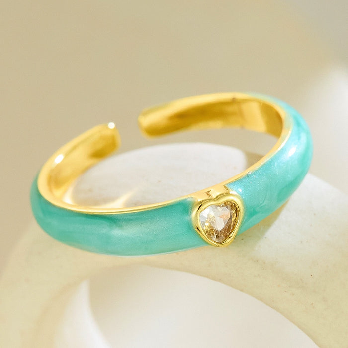 Wholesale colored heart-shaped diamond rings