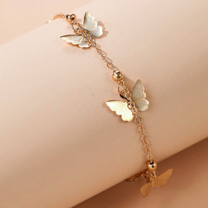 Bohemian Simple Single Layer Anklet with Fashion Butterfly Beach Anklet for Women