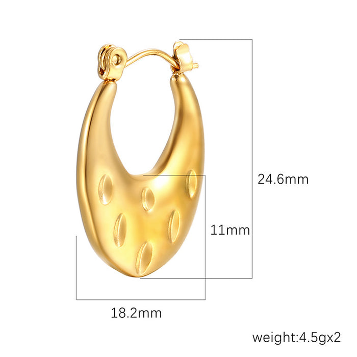 Water drop earrings retro style stainless steel 18K gold plated earrings