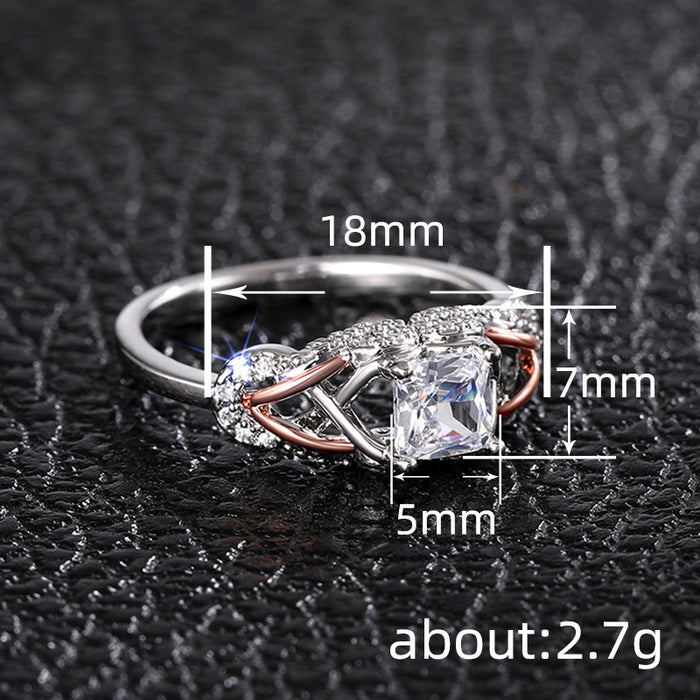 Design rose gold color separation ring temperament design ring