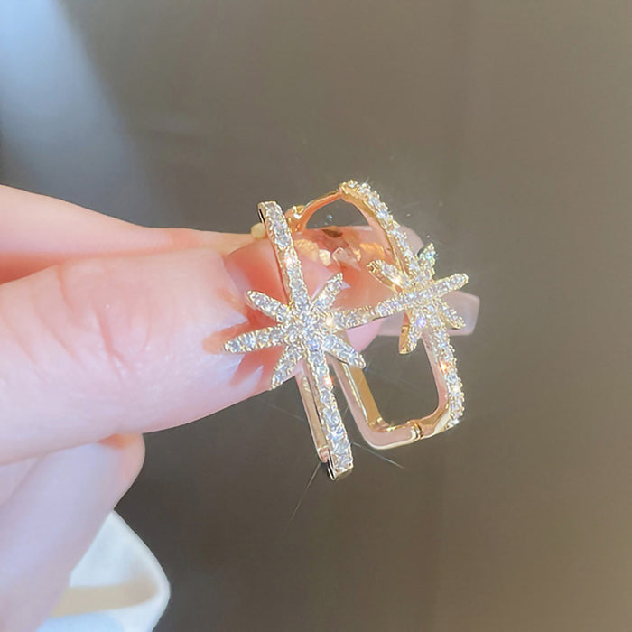 Light luxury ear clips summer star earrings fashionable and versatile niche earrings for women