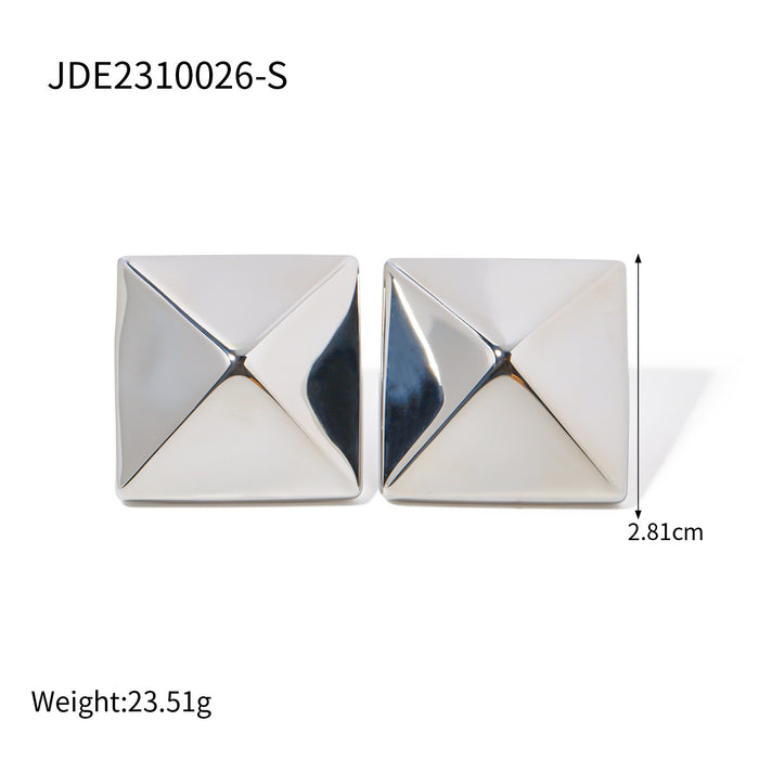 Stainless steel geometric earrings contrast color earrings do not fade titanium steel ears