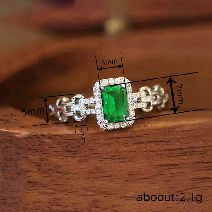 Zircon Mother's Day Geometric Ring Women's Light Luxury Wedding