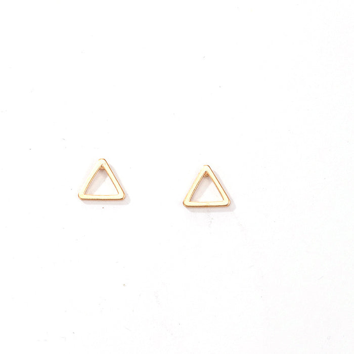 Hollow geometric triangle simple earrings