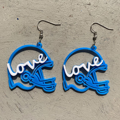 Acrylic football helmet earrings