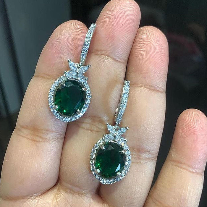 Colored gemstone earrings high-grade zircon earrings