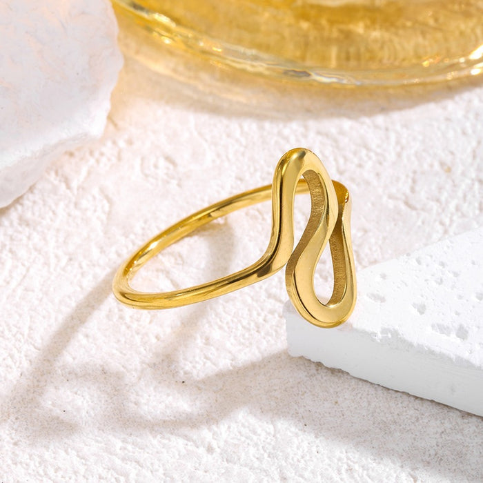 Wholesale gold-plated wave pattern gold open ring