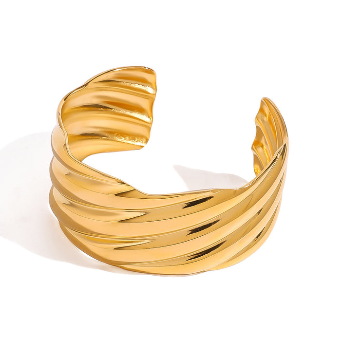 18k gold exaggerated open bracelet, high-end versatile bracelet, titanium steel jewelry