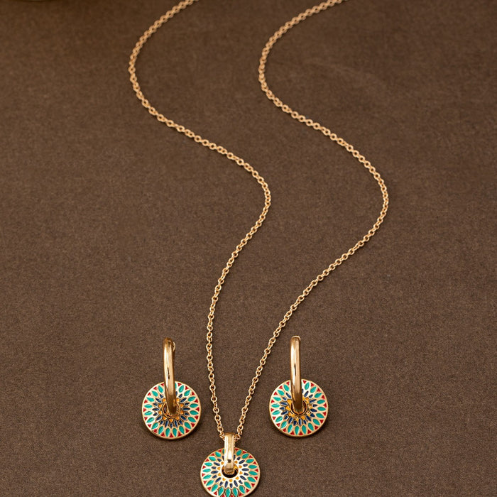 Wholesale painted daisy pattern necklace and earring sets - wallojewerly 