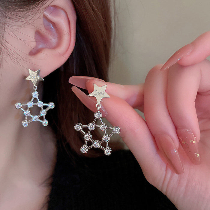 Personalized star earrings hollow design temperament earrings