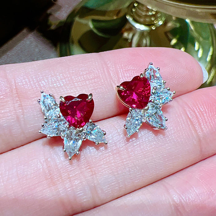 Heart drop earrings medieval noblewoman earrings