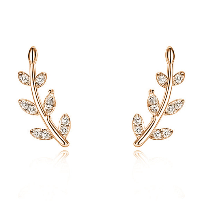 Forest leaf earrings trendy diamond earrings