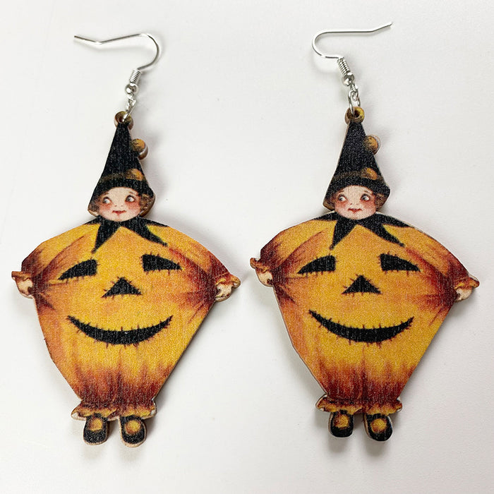 Halloween ghost wooden earrings