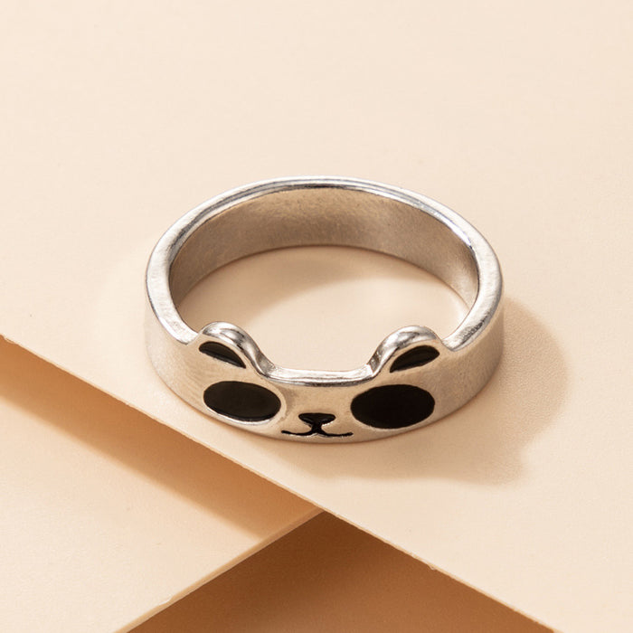 Cute couple small animal letter rings wholesale