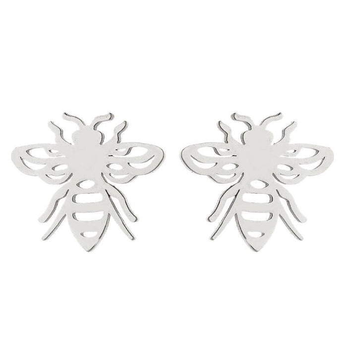 Butterfly earrings, double stainless steel female models small fresh hollow Korean style wings Yiwu small commodity wholesale