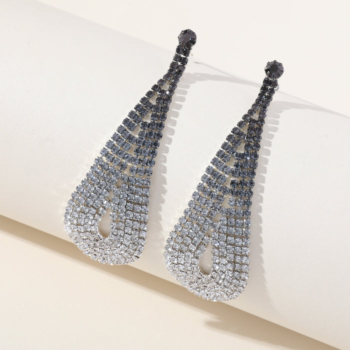 Waterdrop Rhinestone Earrings - Exaggerated Long Dangles for a Stylish Look