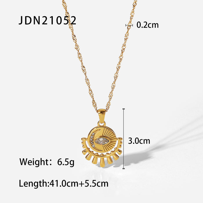 Stainless steel eight-pointed star necklace clavicle chain titanium steel necklace cross-border