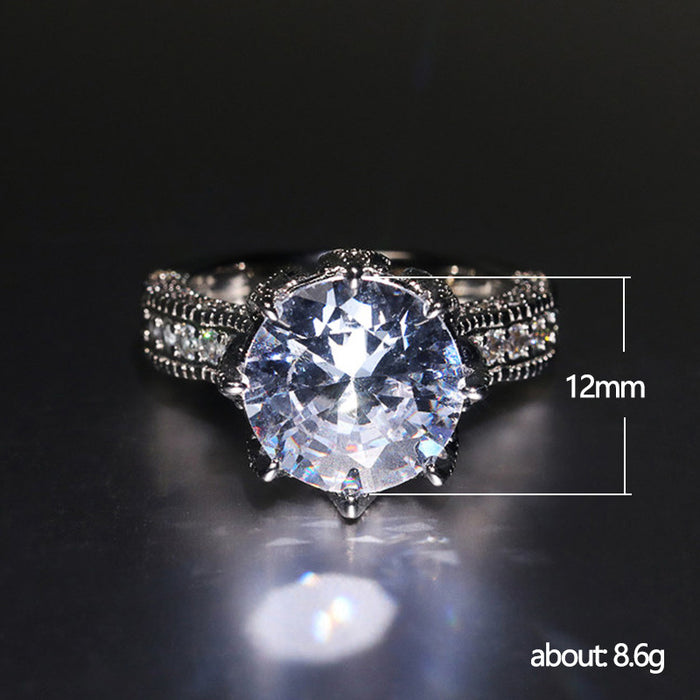 Shining zircon engagement ring for women European and American proposal wedding ring