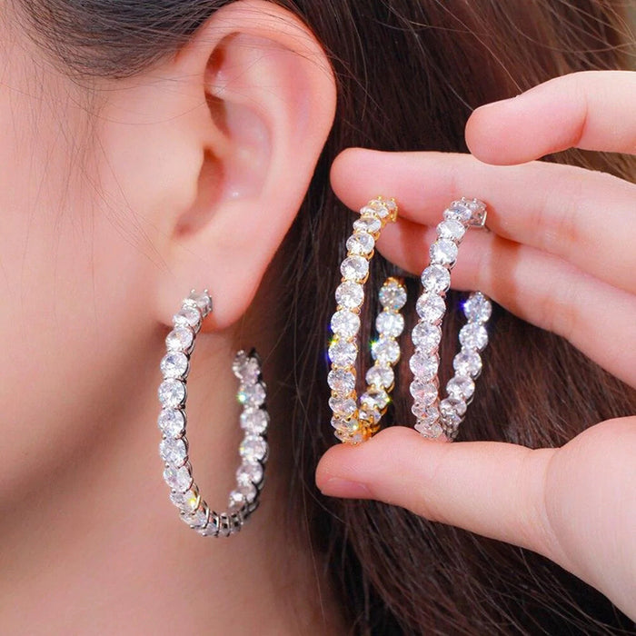 Celebrity-style C-shaped earrings, exaggerated earrings