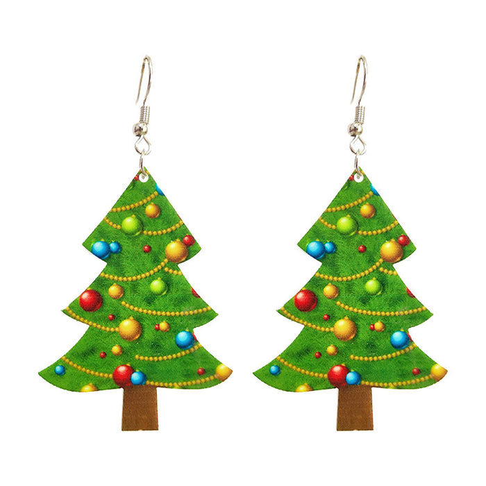 Acrylic Rainbow Christmas Tree & Gingerbread Man Earrings - wallojewerly 