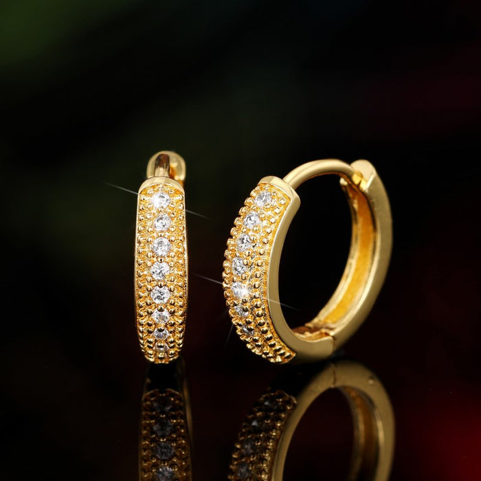 Hip-hop four-row zircon frosted earrings trendy couple earrings