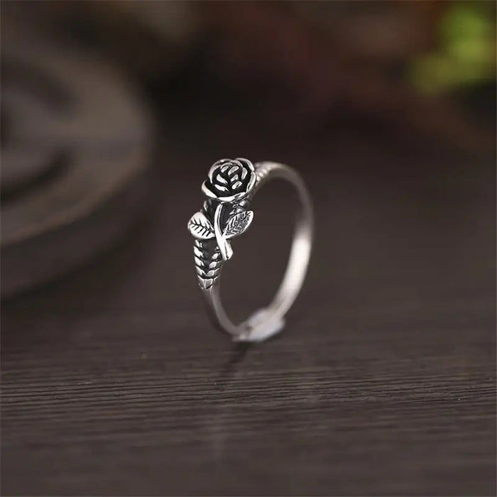 Classical rose ring retro thin ring index finger ring