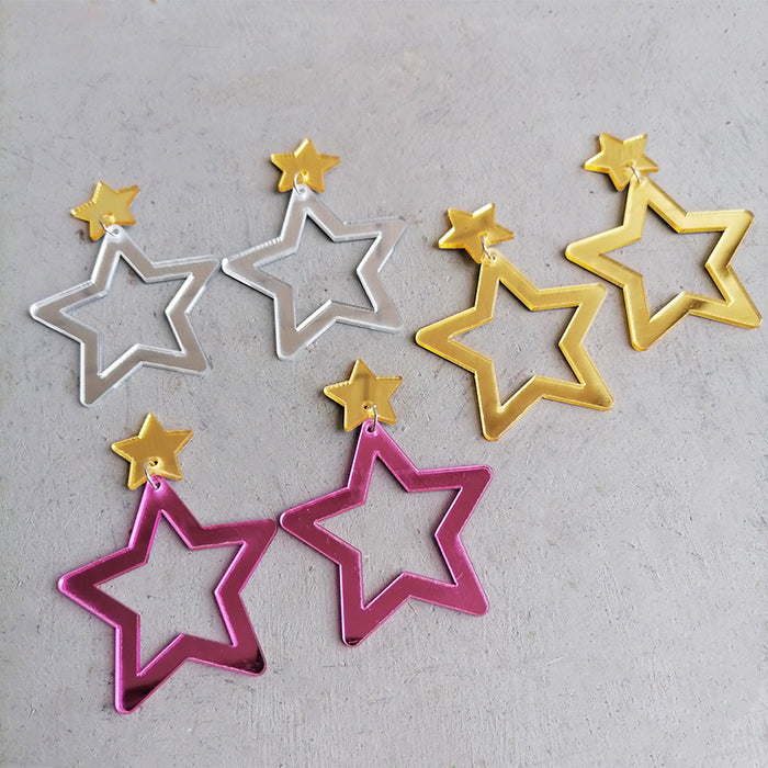 Acrylic star earrings