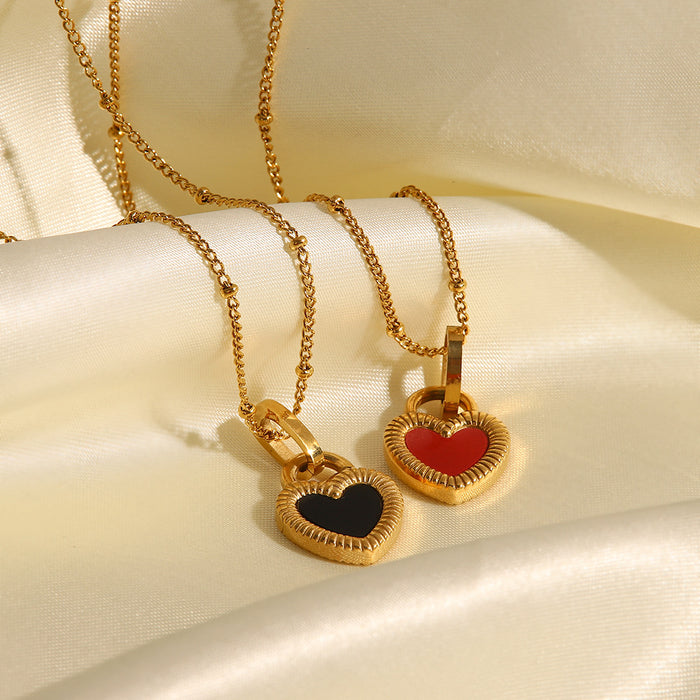 18K Gold-Plated Heart Pendant Necklace with Minimalist Design - Women's Fashion Jewelry