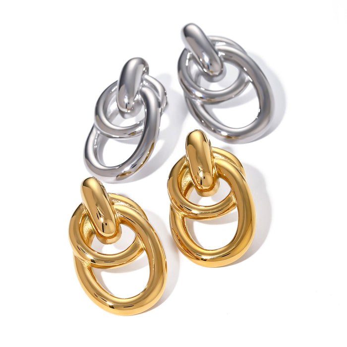 18K Gold Plated Stainless Steel Spiral Hoop Earrings - Summer Trendy Mosquito Coil Design