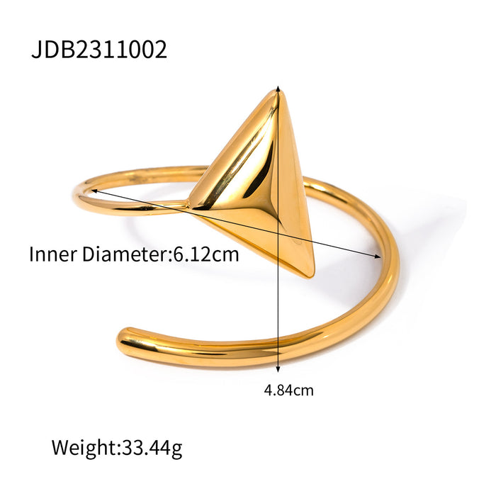 18K Gold Plated Stainless Steel Triangle Coil Bracelet - Luxury Titanium Steel Jewelry