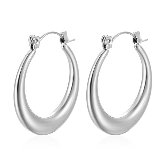 Half-circle hollow earrings French 18K plated earrings