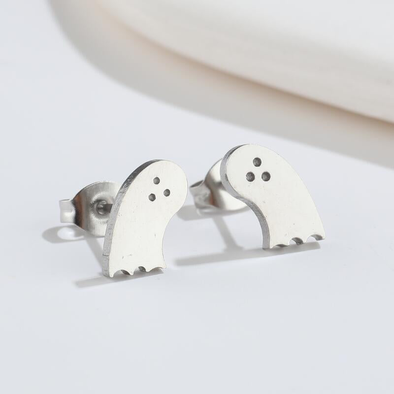 Ghost and Dinosaur Stainless Steel Earrings - 18K Gold Plated Halloween Jewelry